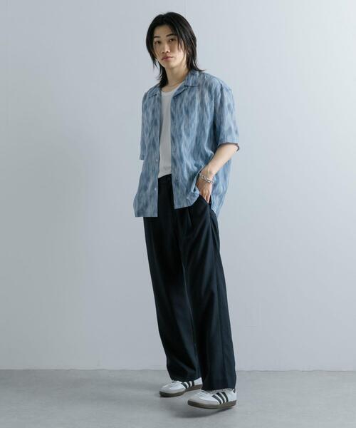 マーブルシャツ オリーブ Next：日本 オリーブ グリーン - ピケジャージー 長袖オーバーシャツ