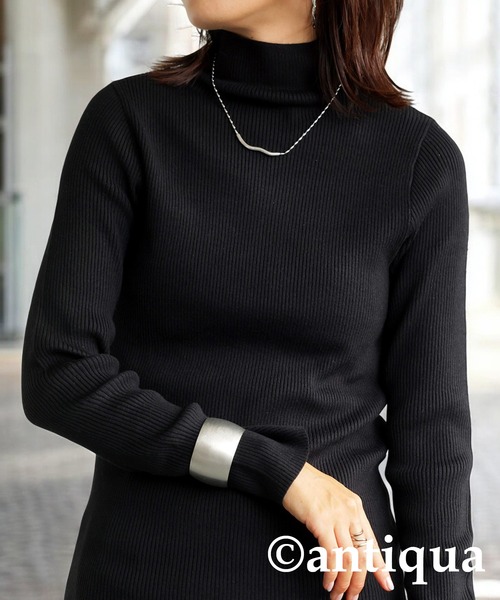 antiqua（アンティカ） ニット セーター 吸湿発熱ハイネックリブニット