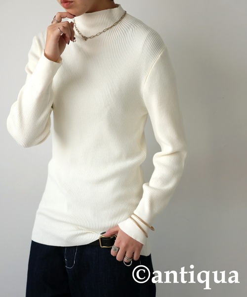 antiqua（アンティカ） ニット セーター 吸湿発熱ハイネックリブニット