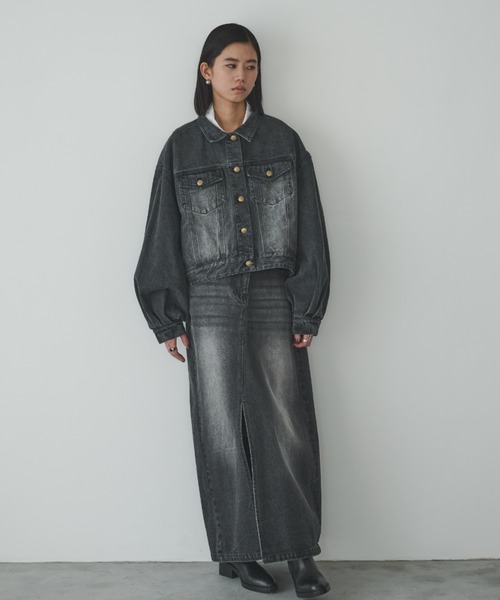 AIC. デニムジャケット gジャン ボリュームスリーブブラックデニム