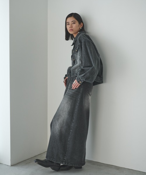 AIC. デニムジャケット gジャン ボリュームスリーブブラックデニム