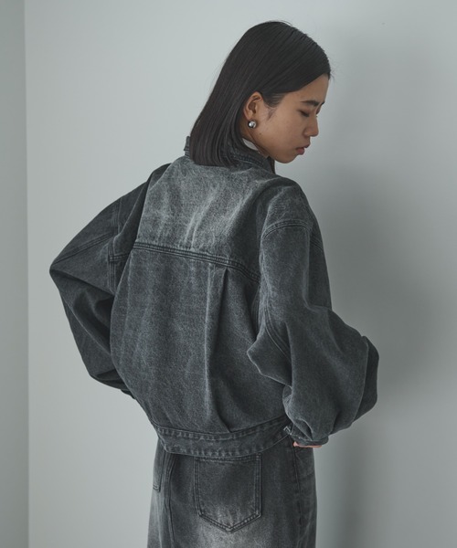 AIC. デニムジャケット gジャン ボリュームスリーブブラックデニム