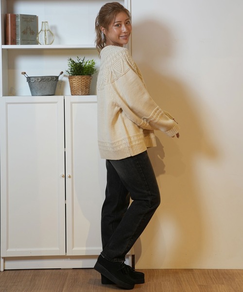 Rueca アイボリー手紡ぎセーター Rueca アイボリー手紡ぎセーター Rueca アイボリー手紡ぎセーター