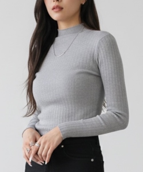 United store ニット セーター モックネックリブニット レディース
