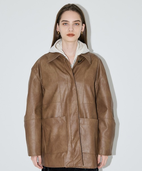 COELIE collab Ecoレザーヴィンテージブルゾン COELIE collab Ecoレザーヴィンテージブルゾン