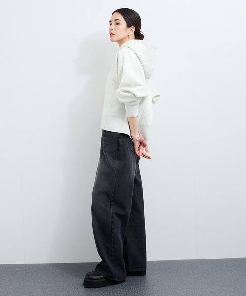 LE CERCLE par rope' パーカー 裏起毛ダブルジップパーカー レディース