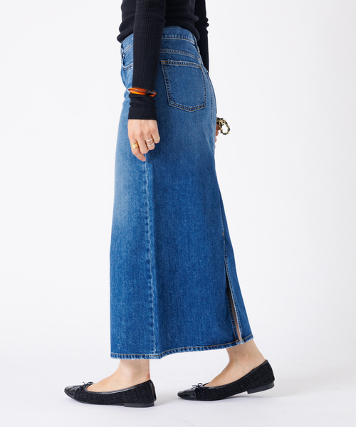 Mucent デニムスカート Denim Skirt ダークブルー woadblue ウォードブルー I line DENIM SKIRT エディター 坪田