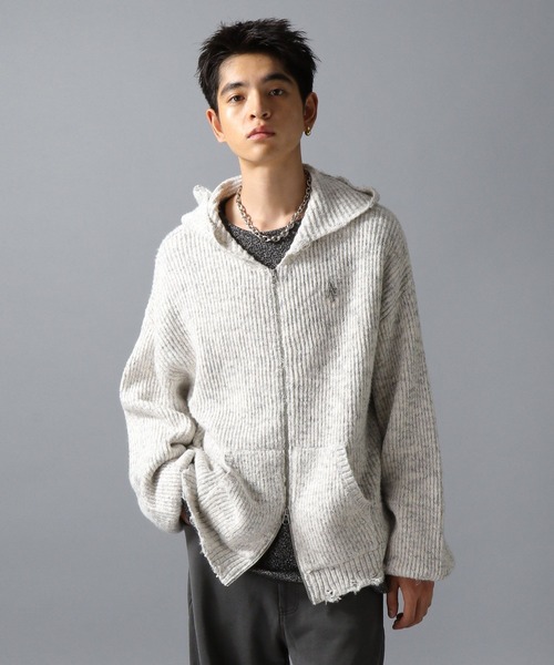 ajouter flow カーディガン 「ajouter flow」af metal logo knit