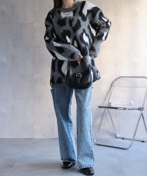 ニット セーター 「ユニセックス商品」レオパード柄オーバーサイズニットプルオーバー レディース メンズ | CREARE -LINO- | 04