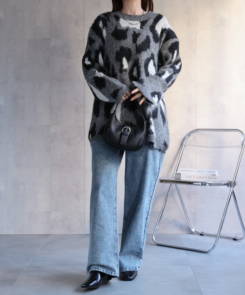 ニット セーター 「ユニセックス商品」レオパード柄オーバーサイズニットプルオーバー レディース メンズ | CREARE -LINO- | 14