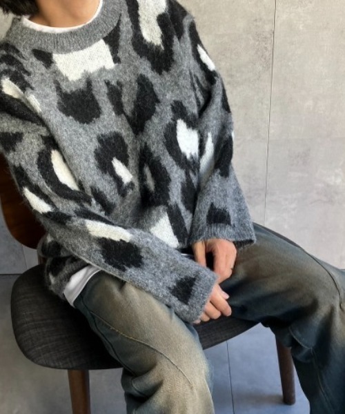 CREARE -LINO- ニット セーター 「ユニセックス商品」レオパード柄