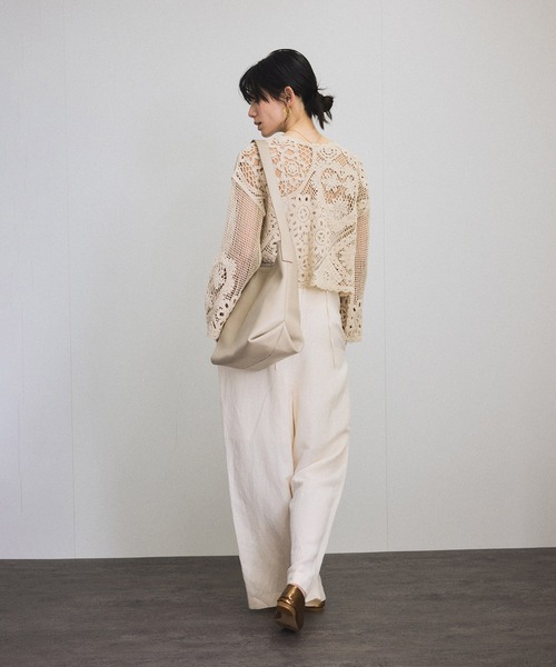 SALON adam et rope' サロペット オーバーオール 麻レーヨン