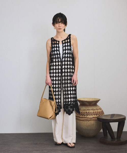 SALON adam et rope' サロペット オーバーオール 麻レーヨン
