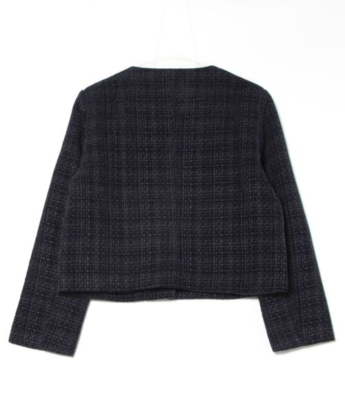 ジャケット ノーカラージャケット ノーカラー ツィードジャケット