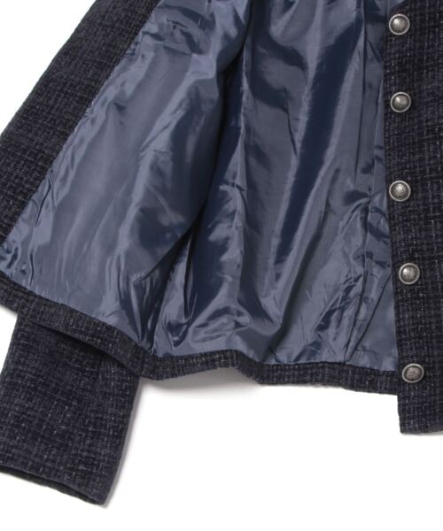 ジャケット ノーカラージャケット ノーカラー ツィードジャケット