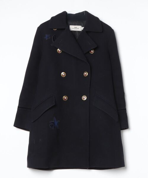 COACH」 ピーコート M ネイビー レディース : 88970459 : ZOZOTOWN 
