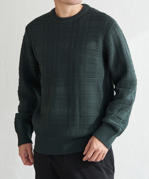 ikka（イッカ） セーター ニット ジャカードチェックニット メンズ