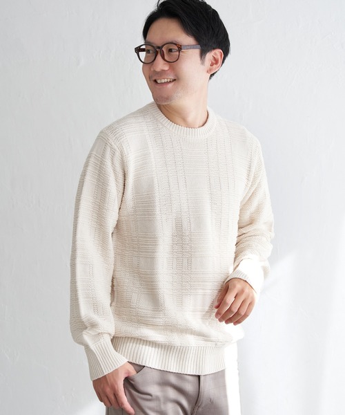 ikka（イッカ） セーター ニット ジャカードチェックニット メンズ