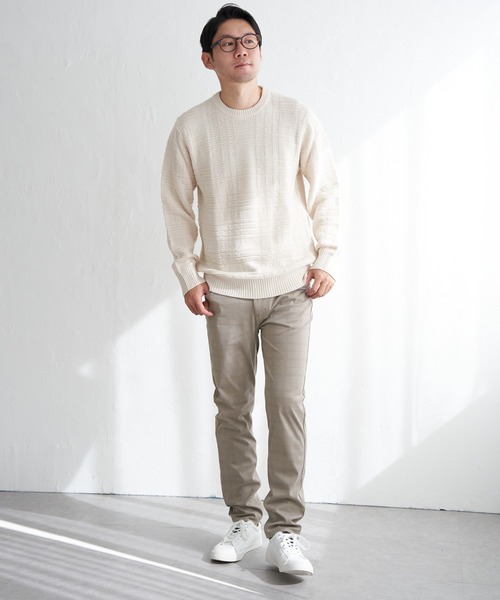 ikka（イッカ） セーター ニット ジャカードチェックニット メンズ