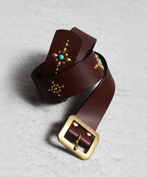 SALE ◆ RADLEY ◆ スコッティモチーフバックル レザーベルト ◆ ダブルゲートバックルベルト:ブラス