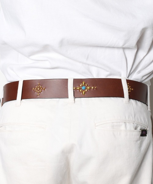 ROTAR ベルト Buttero leather Studs Belt メンズ レディース