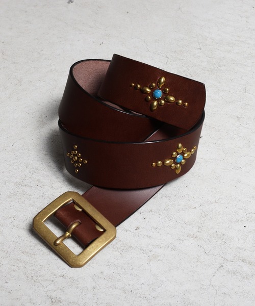 BUTTERO ブッテロ レザーウエスタンベルト ROTAR ベルト Buttero leather Studs Belt メンズ レディース