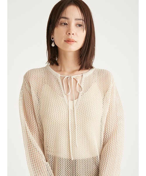 emmi ニット セーター 2wayメッシュニットトップス レディース