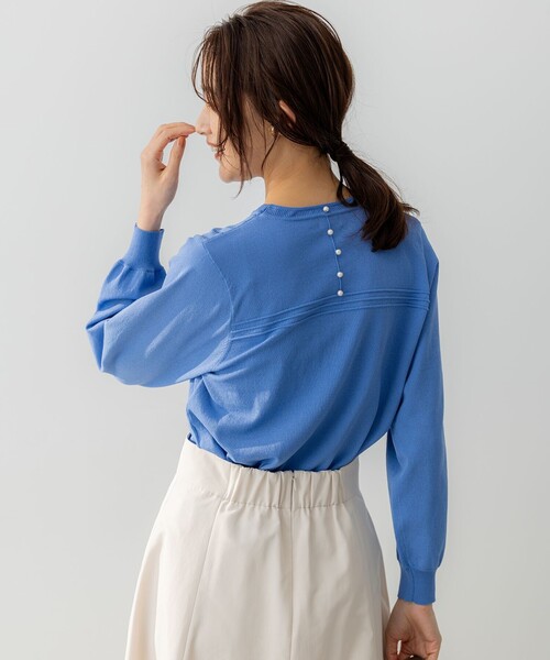 ニット セーター 透かし柄ショートプルオーバー レディース 組曲 ニット セーター 透かし柄 ニットプルオーバー レディース