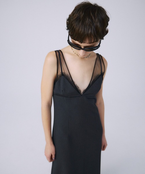 国内発送/ギフトOK☆Since Then☆半袖 レイヤード ワンピース☆ JOSE MOON ワンピース SHEER LAYERED CAMIDRESS/シアー