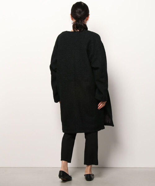 「coen」 ノーカラーコート MEDIUM ブラック レディース_画像3