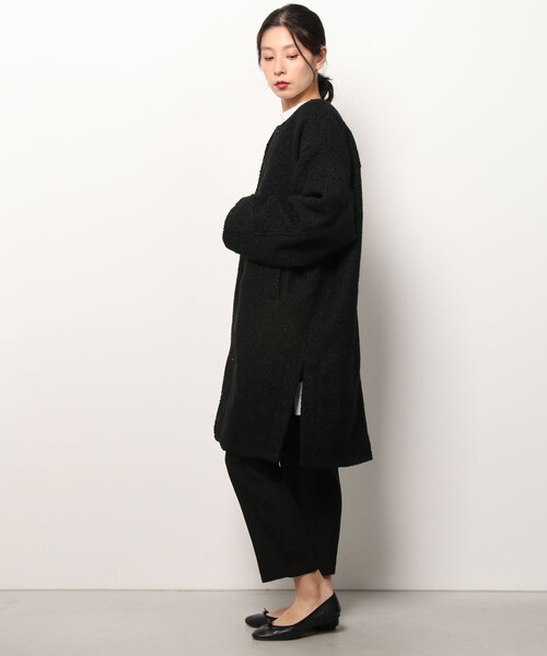 「coen」 ノーカラーコート MEDIUM ブラック レディース_画像5