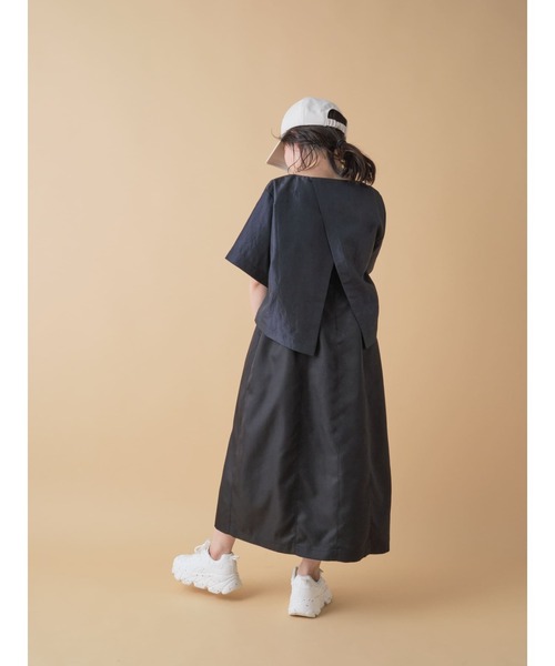 ワンピース クロススリットコクーンスカートセット 「低身長・小柄女性