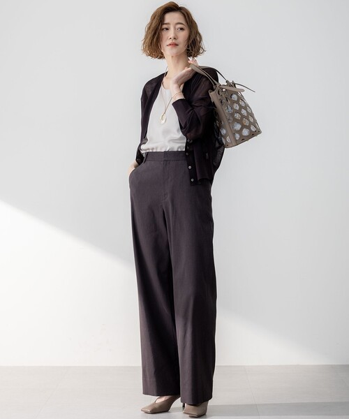 値下げ23区今季新品【杏さん着用シャイニーシアー ドルマンスリーブ カーディガン 杏さん着用】シャイニーシアー ドルマンスリーブ カーディガン