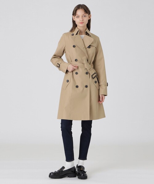BURBERRY BLUE LABEL トレンチコート M ベージュ バーバリーブルーレーベル トレンチコート ノバチェック レザー