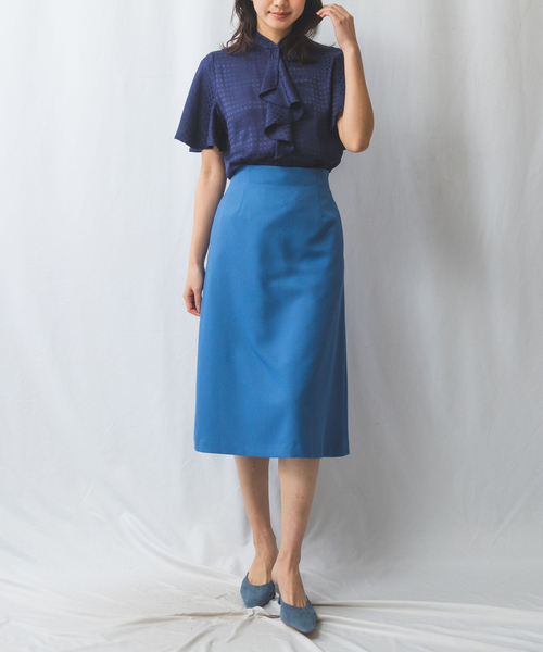 ブラウス シャツ 「NARACAMICIE」織り柄サテンチューリップスリーブ半袖ブラウス レディース NARACAMICIE ブラウス シャツ 「NARACAMICIE」織り柄サテン