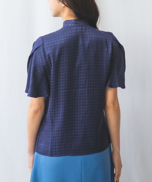 NARACAMICIE ブラウス シャツ 「NARACAMICIE」織り柄サテン