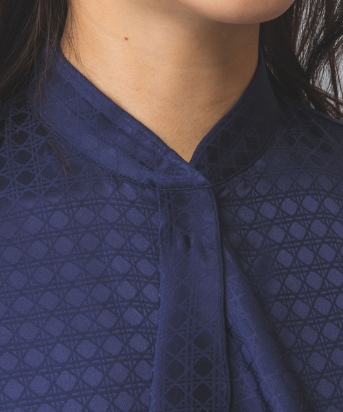 NARACAMICIE / ナラカミーチェ 【NARACAMICIE】織り柄サテンチューリップスリーブ半袖ブラウス NARACAMICIE ブラウス シャツ 「NARACAMICIE」織り柄サテン