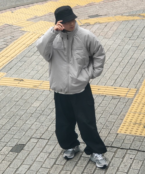 「kutir」 ジップアップブルゾン LARGE ライトグレー メンズ_画像6