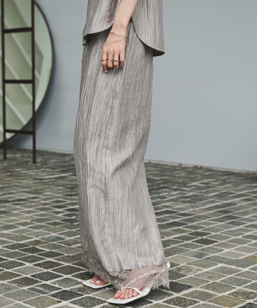 AIC. スカート ビンテージサテンレースヘムスカート : ZOZOTOWN Yahoo