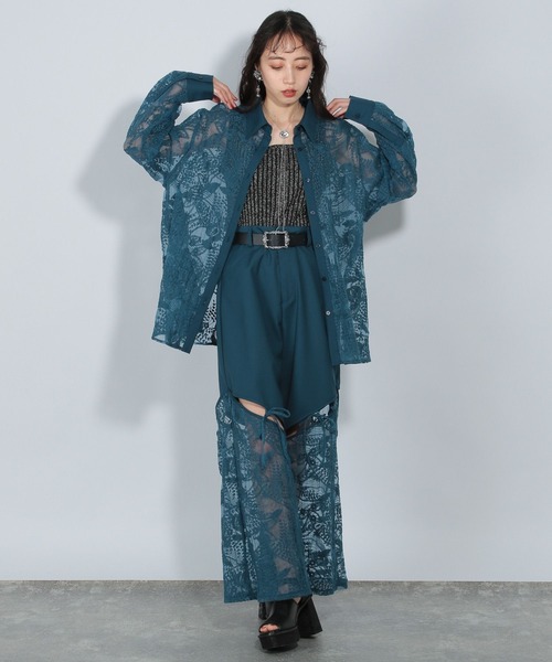 HARE ブラウス シャツ レースBIGシャツ(HARE) レディース