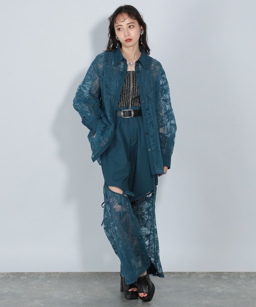 【❤︎cocoa❤︎】[HARE]レースシャツ　ブラック HARE｜チャイナレースシャツ | Rakuten Fashion(楽天