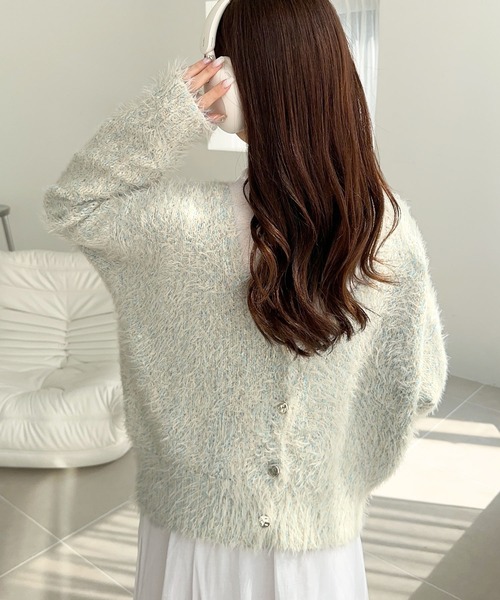 「mily bilet」 ニットカーディガン LARGE アイボリー レディース_画像7