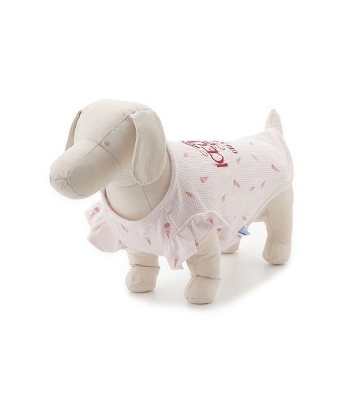 GELATO PIQUE 犬服 フワフワストライプ　ピンク　XL GELATO PIQUE 犬服 フワフワストライプピンクXL