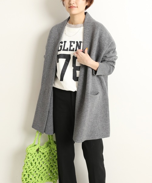 【美品】IENA✨Vネック カーディガン グレー ウール100 長袖 フリー IENA（イエナ） ニットカーディガン FREE グレー レディース