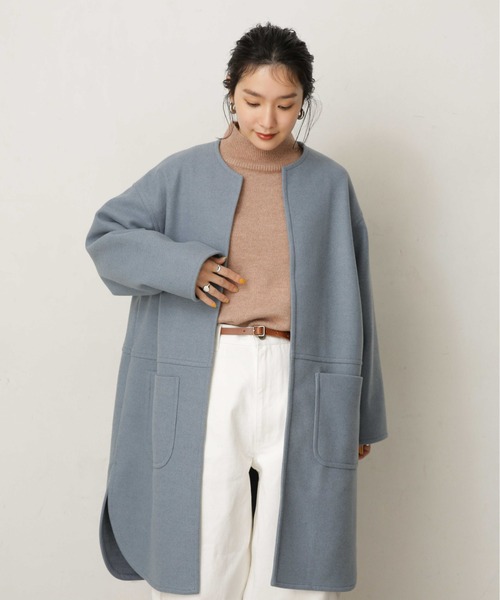 NANO universe（ナノ・ユニバース） ノーカラーコート FREE ブルー