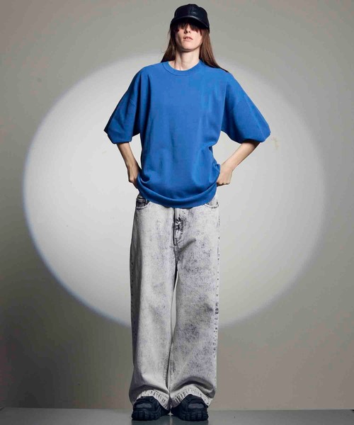 MAISON SPECIAL Tシャツ ブルー MAISON SPECIAL tシャツ 「UNISEX」18G Washable Milan Ribs