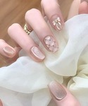 ネイルチップ ネイルシール シャンパン ドット...の詳細画像1