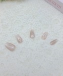 ネイルチップ ネイルシール シャンパン ドット...の詳細画像3
