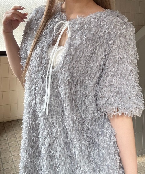 hugi ワンピース FLUFFY FEATHER DRESS/ふわふわフェザーワンピース