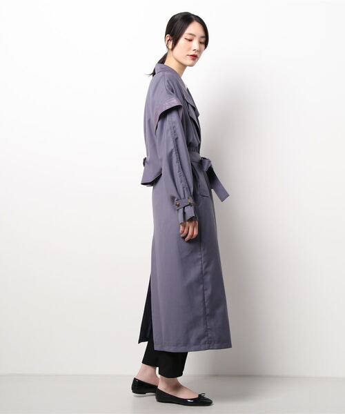 「MURUA」 トレンチコート FREE グレー レディース_画像2